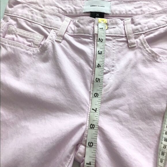 Current/Elliott Pink The Wray Mid-Rise Bell Bottom Wide Leg Jeans New Size 26 - Picture 6 of 16